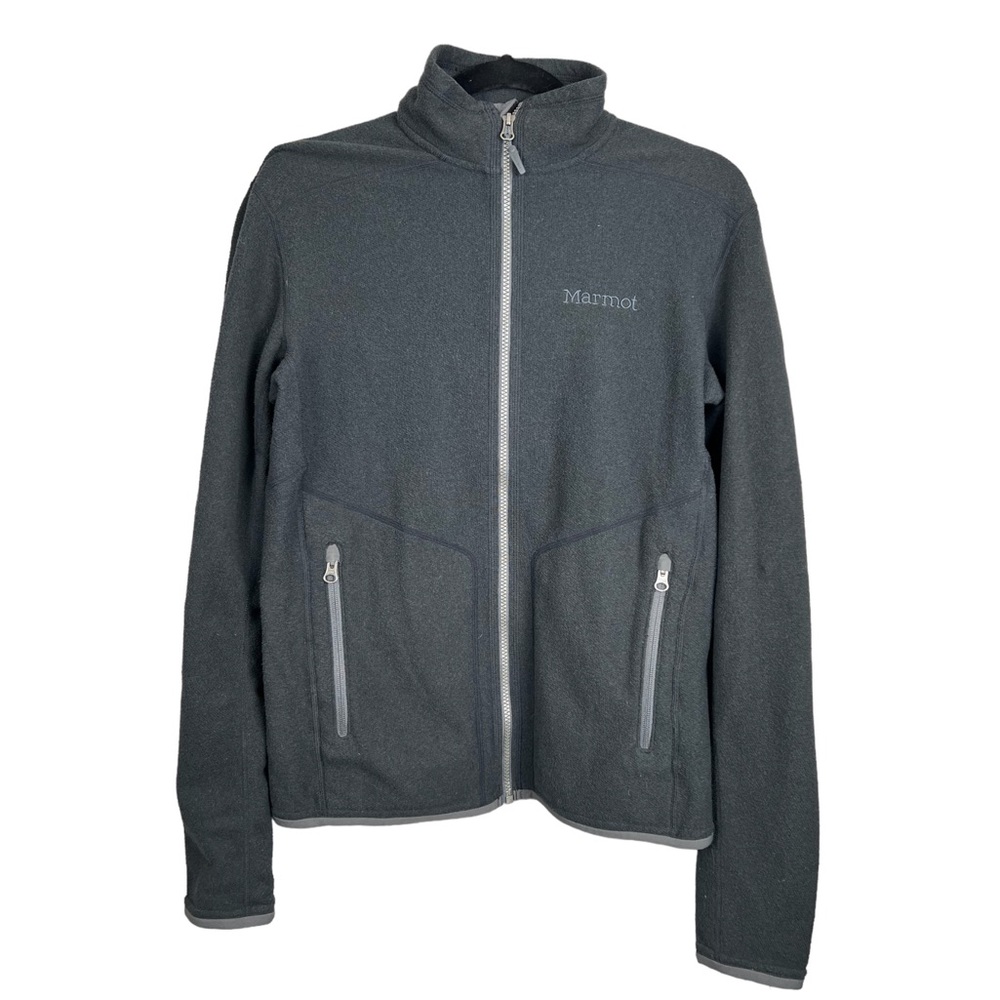 Marmot Men’s Fleece Black Zip Up‎ Long Sleeve Lightweight Jacket Size Small